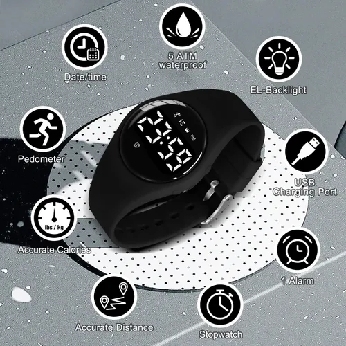 Miniatura 4 de NN BEN NEVIS Reloj digital para niños y niñas, reloj deportivo con rastreador de fitness, reloj despertador, cronómetro, sin aplicación y resistente