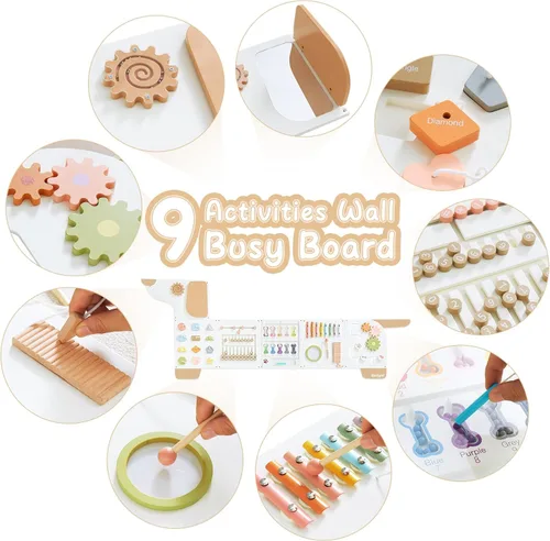 Miniatura 5 de Beright Paneles de Pared de Actividad para Perros con Tableros Ocupacionales, Juguetes Sensoriales Montessori, Centro de Actividades de Aprendizaje