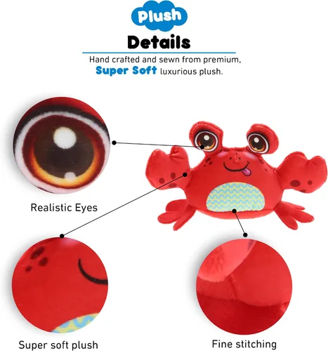 Miniatura 2 de DolliBu Juguete de peluche de cangrejo, para niños y adultos, juguete de peluche de cangrejo abrazable, lindos animales de peluche para niñas