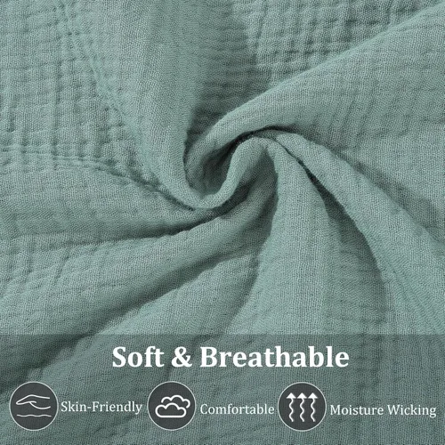 Miniatura 3 de Muslin Cobertura de Lactancia para Amamantar, Cobertura de Pecho de Algodón Suave y Transpirable para Mujeres, Cobertura de Lactancia con Total Verde