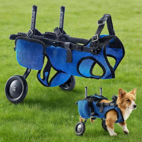 Miniatura 2 de Silla de ruedas para perros para patas traseras, silla de ruedas ligera y ajustable, carrito de apoyo completo para patas traseras, inconvenientes