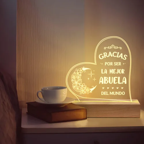 Miniatura 3 de GiltGlimmer Regalos de Abuela, regalos de cumpleaños para abuela en español, regalos para Abuela con luz nocturna acrílica grabada, regalos