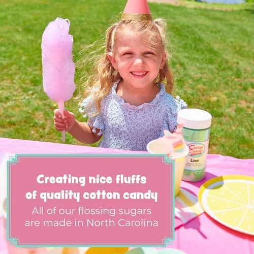 Miniatura 6 de Cotton Candy Express Paquete variado de azúcar para algodón de azúcar con 3 frascos de plástico de 11 onzas de chicle, manzana verde, piña colada.