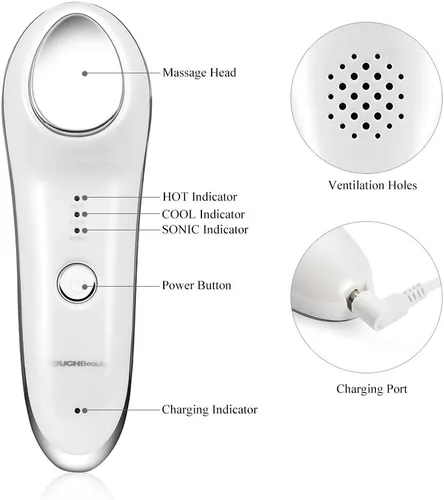 Miniatura 9 de TOUCHBeauty Masajeador facial caliente y frío, dispositivo de vibración de 107.6 °F/42.8 °F para una cara más suave y apretada, herramienta