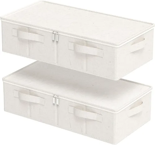 Contenedor de almacenamiento debajo de la cama, contenedores plegables debajo de la cama, organizadores de armario con tapa para organizar ropa,