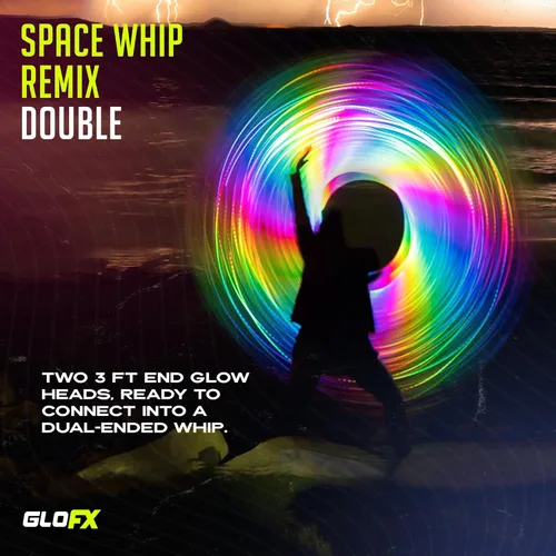 Miniatura 2 de GloFX Space Whip Remix Fibra óptica LED programable giratoria de 360° Accesorio rave para fiestas, espectáculos de luz, festivales de música