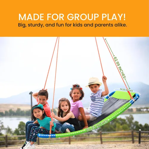 Miniatura 9 de PLATPORTS Columpio de plataforma – Columpio rectangular grande para niños y adultos