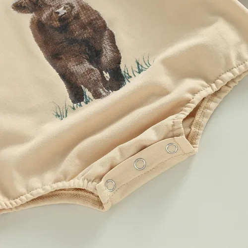 Miniatura 7 de Kayotuas Ropa occidental para bebé y niña, sudadera con estampado de vaca de manga larga, enterizo de gran tamaño, trajes de primavera y otoño
