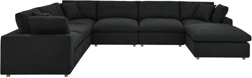 Miniatura 2 de Modway Commix Sofá seccional tapizado de 7 piezas con relleno de plumón