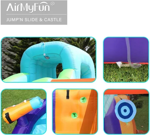 Miniatura 4 de Doctor Dolphin - Casa inflable de rebote con tobogán acuático, casa inflable para niños grandes, tobogán acuático para patio trasero, parque