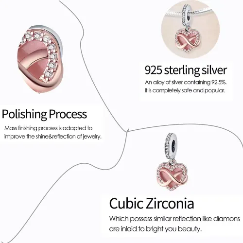 Miniatura 4 de Abalorios de plata de ley 925 para pulseras Pandora, regalos de joyería para mujer y niña.