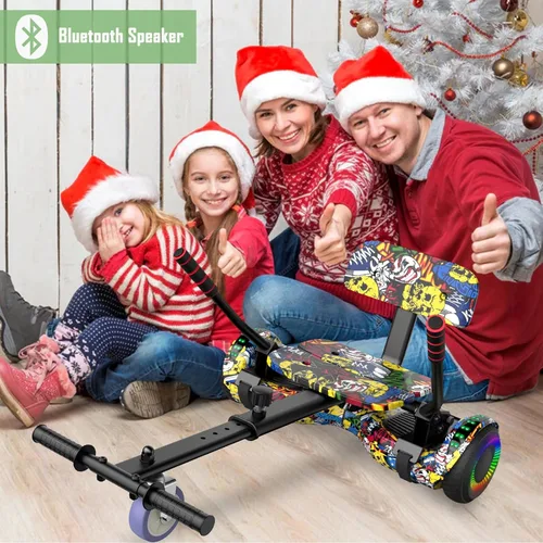 Miniatura 6 de Accesorio de Asiento para Patinete, Patinete con Go Kart para Niños, Chicos, Niñas, Adultos, con Luces LED Coloridas, Bluetooth A-6.5 Graffiti