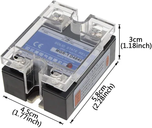 Miniatura 4 de REX-C100 - Controladores de termostato de temperatura digital inteligente PID LED, 100 - 240 VAC, sensor K, relé de estado sólido de 40 A, disipador