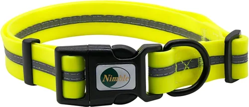Miniatura 7 de NIMBLE Collar de perro impermeable para mascotas, ajustable, reflectante, duradero, flexible, de nailon con revestimiento de poliéster, collares