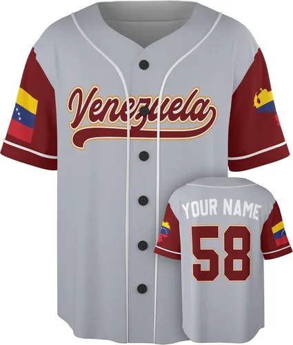Miniatura 11 de Camiseta de béisbol personalizada de Venezuela - Camisetas deportivas personalizadas del orgullo Veneka con número de nombre, camisas de Beisbol