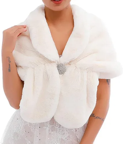 Yikisdy Chal de piel sintética de los años 20 para boda, para cubrir la piel de la novia, para fiestas, suéteres, accesorios para mujeres y niñas