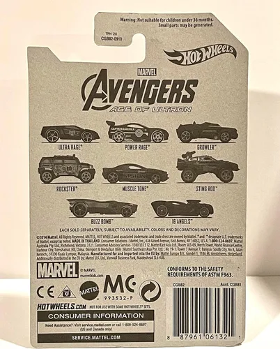Miniatura 2 de Hot Wheels Marvel Avengers Age of Ultron Capitán América Power Rage 2/8