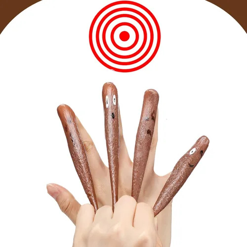 Miniatura 4 de Jerify 24 piezas divertidas y elásticas de hachinas para caca con dedo, adorno de goma, para broma, juguetes falsos para juegos voladores, recuerdos
