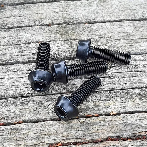 Miniatura 5 de ONIPAX Pernos de jaula de aluminio para botella de agua M5 x 0.630 in Paquete de 4 piezas (negro)
