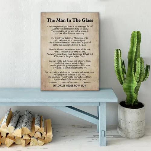 Miniatura 5 de Lienzo impreso con texto en inglés «The Man in the Glass Poema», arte de pared para decoración del hogar, When You Get What You Want in Your