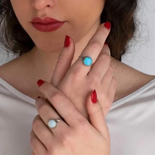 Miniatura 35 de 925 Sterling Silver Gemstone Rings for Women - Anniversary Rings for Women - Sterling Silver Rings for Women - Dainty Sterling Silver Rings