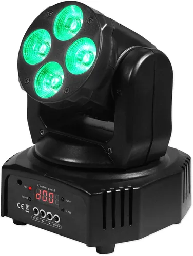 Miniatura 4 de Rockville RockOn-7 - Luz de lavado de cabeza móvil RGBW de 40 W, DMX de 14/16 canales, activada por sonido, control remoto, giro de 540°