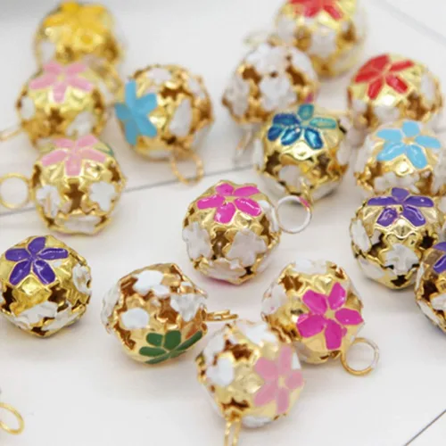 Miniatura 2 de EXCEART Sakura Bell - Accesorios de campanas japonesas huecas de flor de cerezo para colgar suministros de manualidades para manualidades, joyas
