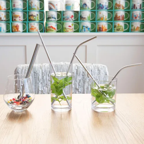 Miniatura 5 de Youngever Pajitas reutilizables de acero inoxidable, con 2 popotes extra anchos para batidos y té de burbujas, bolsa para llevar, vasos de 20 onzas