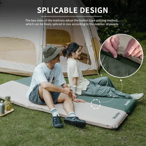 Miniatura 5 de Naturehike Colchoneta de dormir autoinflable de espuma ultra gruesa de 4 pulgadas, R9.5 con tela 75D, colchón de aire para las 4 estaciones