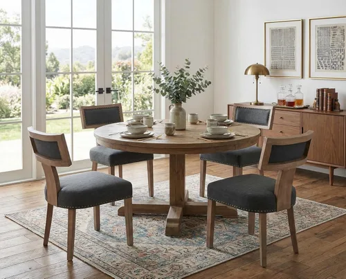 Miniatura 52 de RIVOVA Juego de 4 sillas de comedor modernas de mediados de siglo, tapizadas de piel sintética, sillas Parson modernas sin brazos de cocina, sillas