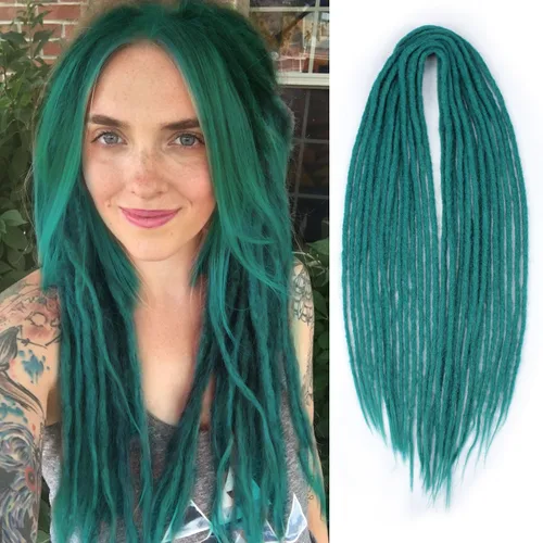 Miniatura 44 de 15 extensiones de rastas de doble extremo, 24 pulgadas, extensiones de rastas falsas de 0.6 pulgadas, color marrón degradado, extensiones de rastas