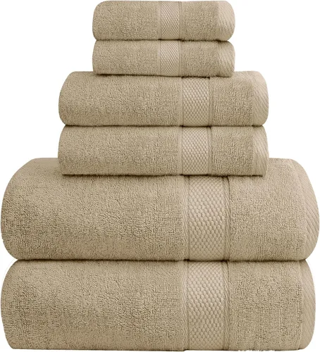 Miniatura 9 de Oakias Toallas de baño beige de alta calidad, paquete de 2, 27 x 54 pulgadas, altamente absorbentes, toallas de baño de lujo de 21.16 oz/m²