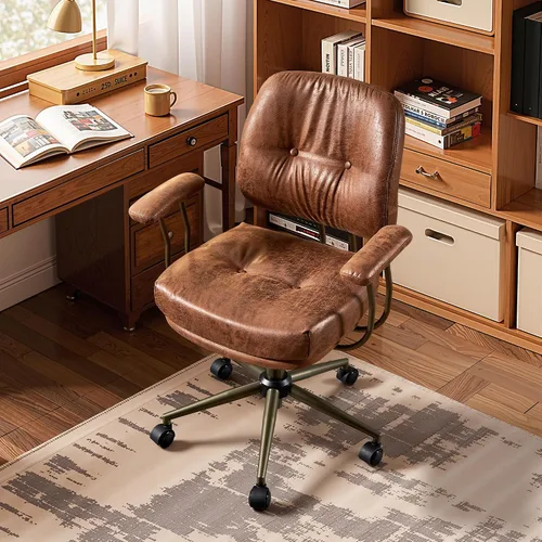 Miniatura 21 de HOOOWOOO Silla de Oficina Ergonómica, Silla de Escritorio Moderna de Computadora de Media Siglo, Silla Ejecutiva Cómoda con Asiento Extra Ancho
