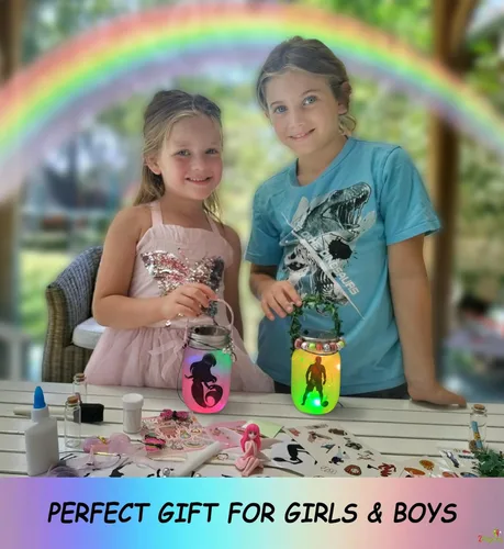 Miniatura 4 de Haz Tu Propio Frasco de Linterna de Unicornio y Hada con Luz Nocturna, Artes y Manualidades para Niños, Mejores Regalos de Cumpleaños para Niñas
