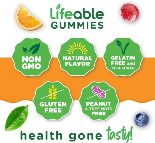 Miniatura 4 de Lifeable Gomitas de zinc 50 mg Vitaminas de zinc de gran sabor natural Sin gluten, vegetariano, sin OMG, zinc masticable para apoyo