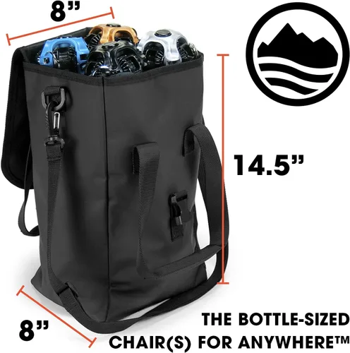 Miniatura 2 de CLIQ Waterproof Chair Bag - Holds 2, 4, and 6 Chairs for Camping and Outdoor Activities Negro