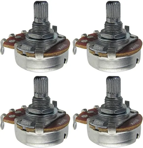 Miniatura 15 de FLEOR Potenciómetro cónico de audio con eje de 0.709 in, 4 piezas, tamaño completo, para guitarra, A250K