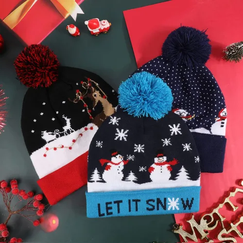 Miniatura 6 de Luz LED para arriba gorro de punto, gorro colorido LED Navidad Navidad