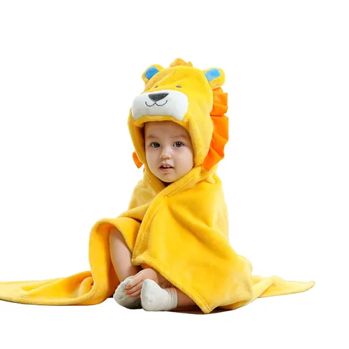 Miniatura 10 de TONWHAR Manta con capucha de cara de animal para bebés y niños de 0 a 4 años, manta de felpa para después del baño (conejo)