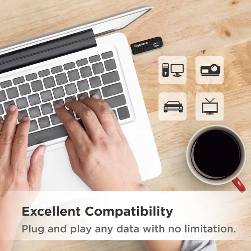 Miniatura 6 de GIGASTONE Unidad flash Z30 de 128 GB (paquete de 5) USB 3.2 Gen 1, 100 MB/s ultrarrápida, bucle de llavero, estilo de fibra de carbono, diseño