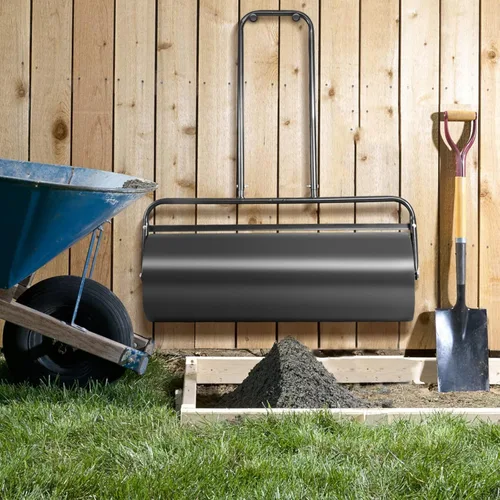 Miniatura 7 de IRONMAX Rodillo de césped, 36 pulgadas, 17 galones, rodillo de acero para patio con tapón de drenaje extraíble, rodillos de césped para césped Negro