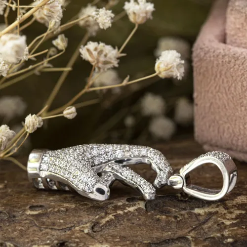 Miniatura 5 de Facet Jewel Colgante hecho a mano con circonita cúbica de 1 quilate para hombre en plata de ley 925 (VVS, 1.12 CTW), Metal Gema, Circonita Cúbica