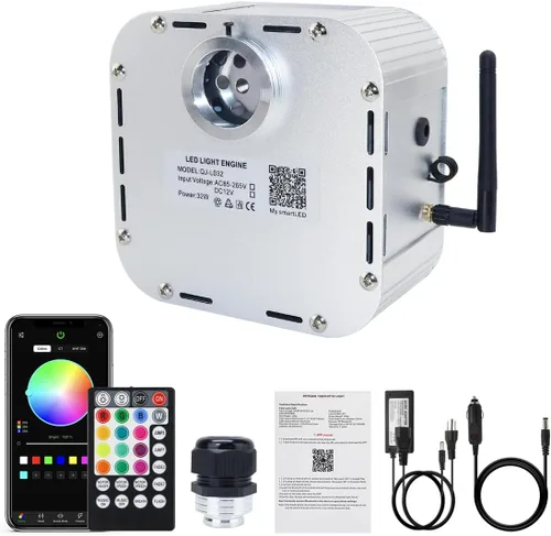 Miniatura 17 de AKEPO 4 Color 36W RGBW Luz de Fibra Óptica Parpadeante Solo Fuente de Luz, 4 Puertos RGBW Parpadeante + Activado por Música + Control a través