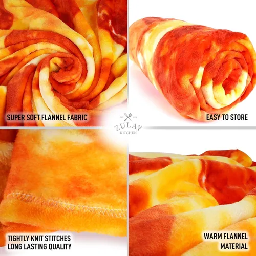 Miniatura 10 de Zulay Kitchen Manta Decorativa de Tortilla Burrito - Manta Gigante de Tortilla de Doble Cara para Adultos y Niños - 285 GSM Manta de Comida Suave