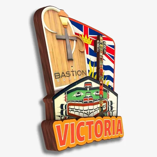 Miniatura 2 de Victoria Canada - Imán de madera para nevera, colección 3D, madera 3D, hecho a mano, recuerdos de la ciudad, imán para nevera, decoración del hogar