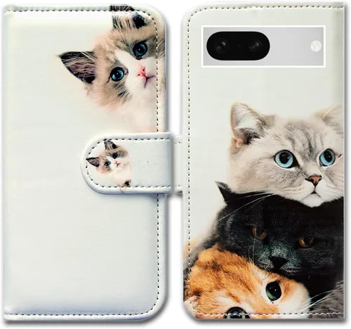 Miniatura 19 de Bcov Pixel 7a - Funda de piel con tapa y función atril para Google Pixel 7a, diseño de flores y mariposas azules Mariposa Azul Flores Rosa