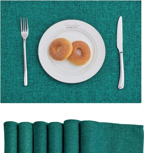 Miniatura 149 de Mantel para mesa rectangular de 55x71 pulgadas, de lino sintético, resistente a las arrugas e impermeable, color beige, para cocina, comedor