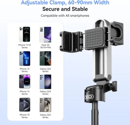Miniatura 6 de Mini trípode retráctil para teléfono celular, trípode portátil para selfie stick de viaje con soporte para teléfono celular de control remoto