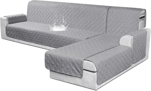 Miniatura 28 de VANSOFY Fundas para Sofá Seccional 100% Impermeables Funda Deslizable para Sofá en Forma de L 3 Piezas Reversible Funda para Chaise Lounge para Sofá