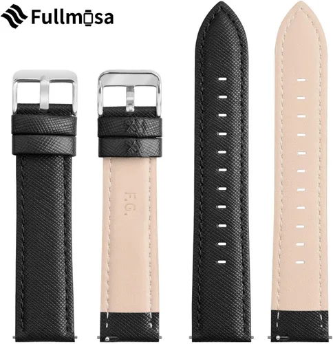 Miniatura 7 de Fullmosa Correa de reloj de cuero de 0.551 in, 0.630 in, 0.709 in, 0.787 in, 0.866 in, 0.945 in, piel auténtica suave, correa de repuesto